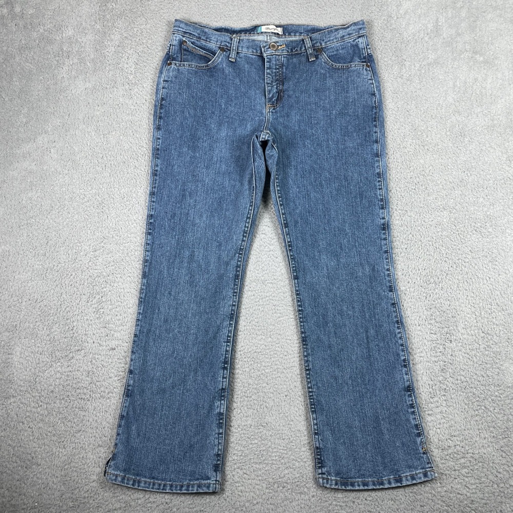 Wrangler‎ Cowgirl Cut Cash Jeans Womens 11/12x30 (Fits 34x29) Blue Straight Leg